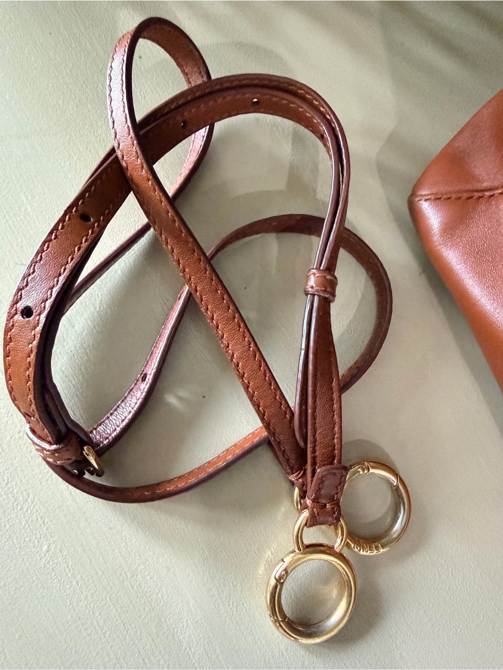 Fendi Peekaboo Mini Brown Leather Top Handle Crossbody Bag Gold Hardware - Picture 10 of 15